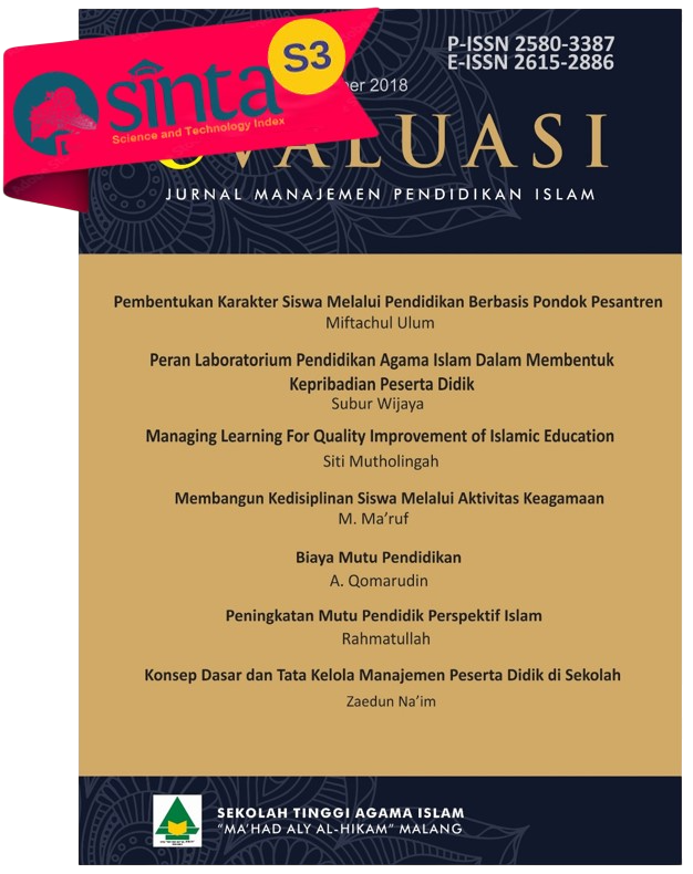 EVALUASI: Journal of Islamic Education Management (tidak perlu diganti)